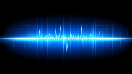 Abstract Blue Digital Sound Wave Visualization