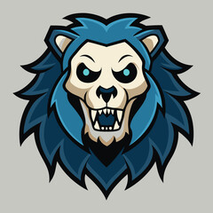 Head lion logo design Vector