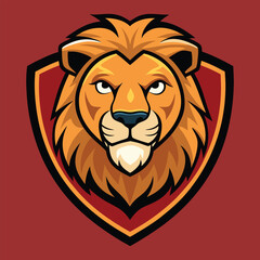 Head lion logo design Vector