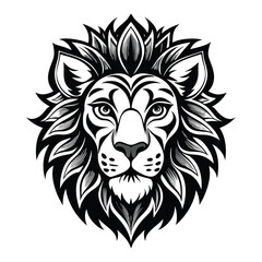 Head lion logo design Vector