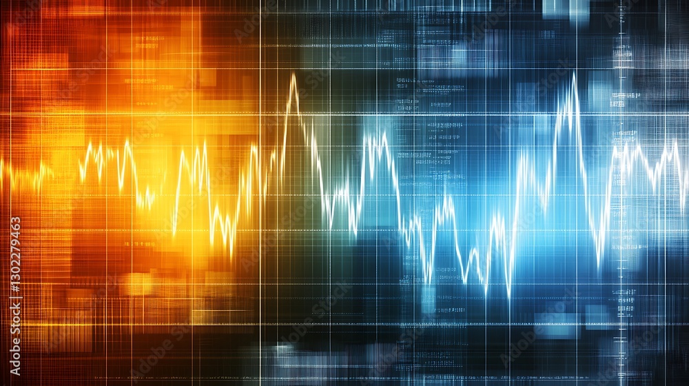 Poster abstract digital waveform visualization technology