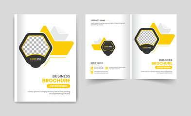 Corporate business brochure cover page annual report book cover corporate business profile design template colorful modern creative elegant magazine bi fold design layout theme for multipurpose use