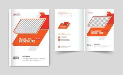 Company business brochure cover page annual report book cover corporate business profile design template colorful modern abstract creative elegant bi fold magazine cover page design layout theme