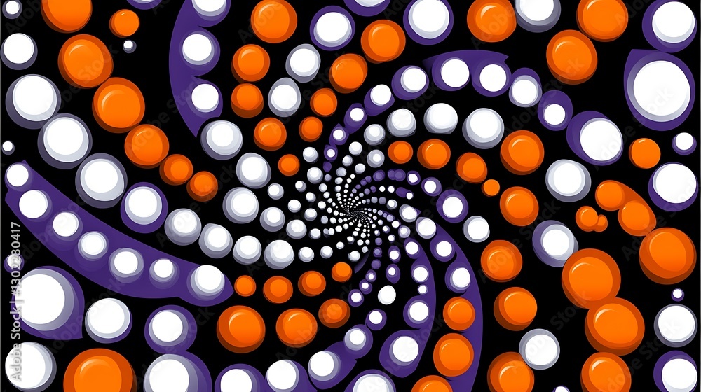 Poster abstract swirling colorful circles pattern design