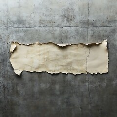 Aged Paper Fragment on Concrete Wall