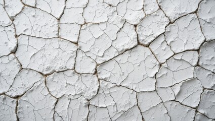 Fototapeta premium Detailed Cracked White Surface Texture of Dry Earth Showing Natural Patterns and Patterns