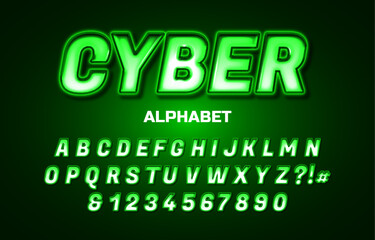 Cyber Font alphabet text style