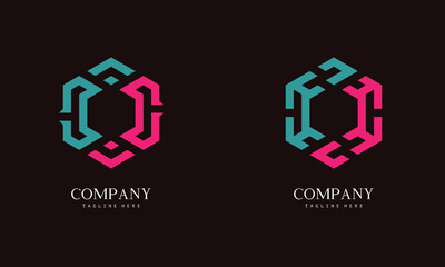 A unique, hexagon-shaped monogram logo with the initial letter C. Suitable for various businesses.