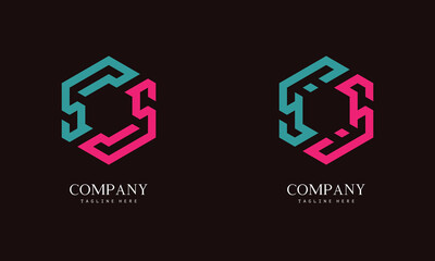 A unique, hexagon-shaped monogram logo with the initial letter S. Suitable for various businesses.