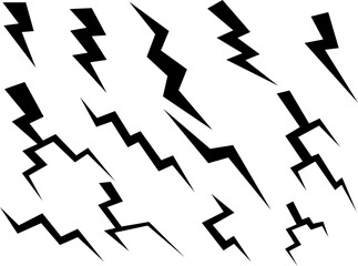 lightning bolt set vector illustration