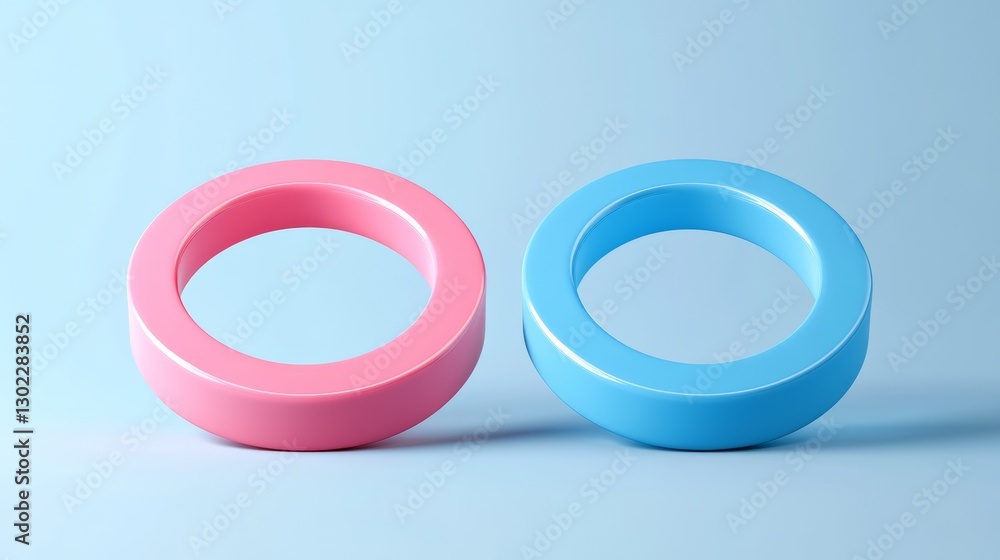 Poster 3d circular icons for comparison in ab testing visuals