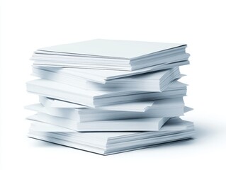 A neatly stacked pile of blank papers on a clean surface, symbolizing organization
