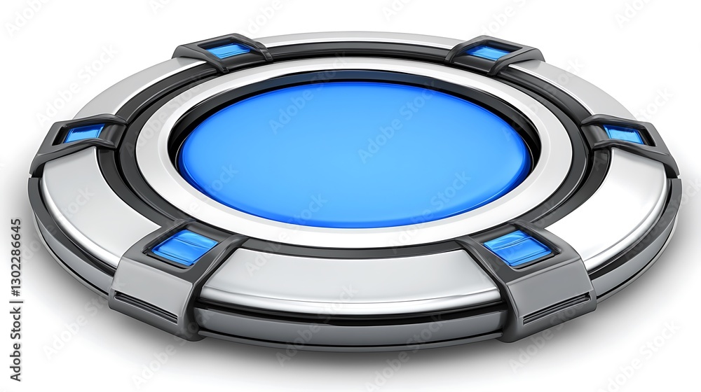 Poster Futuristic Circular Button Interface Design Element