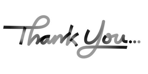 Thank You handwritten brush isolated on white background. Vector illustration