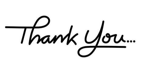 Thank You handwritten brush isolated on white background. Vector illustration