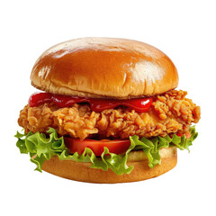 Chicken zinger burger transparent background