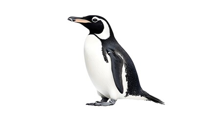 Naklejka premium Elegant Humboldt Penguin Portrait: A Stunning Wildlife Study AI Generated