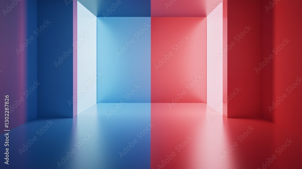 Poster 3d split screen representation for a/b test options in design