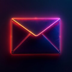 Fototapeta premium Neon Glowing Envelope Digital Message Icon