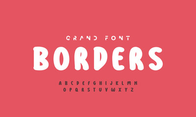 Kids style colorful font design, playful childish alphabet, letters and numbers