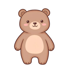 Adorable Brown Cartoon Bear Illustration Cute Happy Animal Design Soft Cozy Sweet Image Teddy Tender
