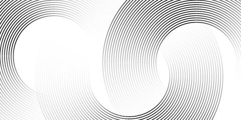 Abstract gold circle lines on dark background. Geometric stripe line art design.