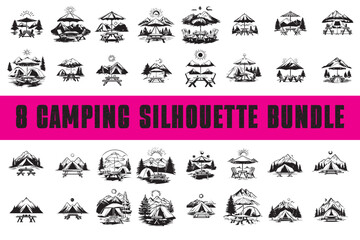 Camping Silhouette Vector Bundle Pack
