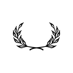 Vector laurel wreath isolated on white background, icon symbol logo template
