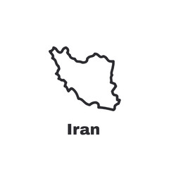 A black and white drawing of the country of Iran