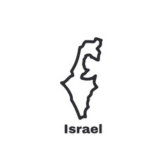 A map of Israel is drawn in black