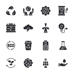 A set of icons for various environmental issues