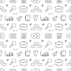 business seamless pattern. doodle startup pattern. business background