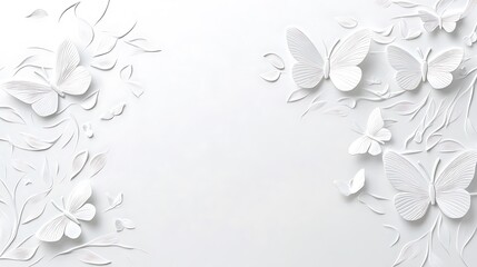 Elegant Paper Butterflies: A Delicate Springtime Illustration AI Generated