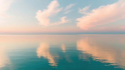 Fototapeta premium A tranquil and calming depiction of the sea, a sense of serenity, peacefulness and natural beauty.
