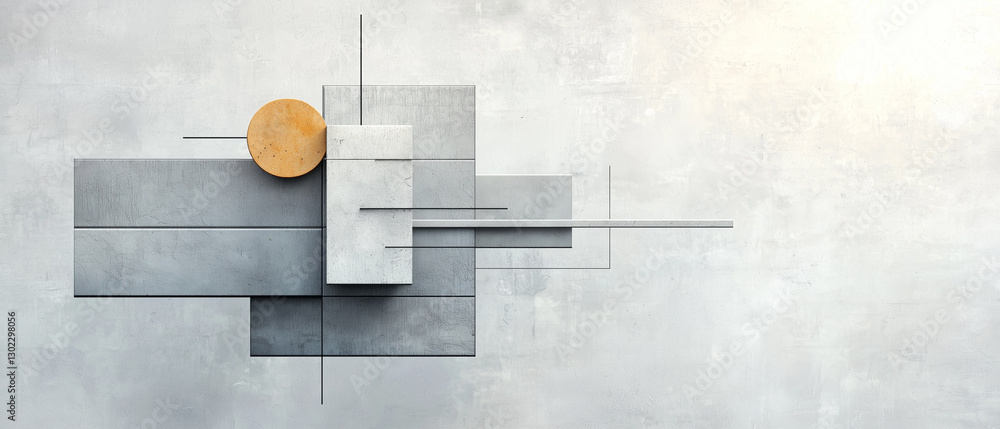 Poster abstract geometric composition with muted tones and minimalism