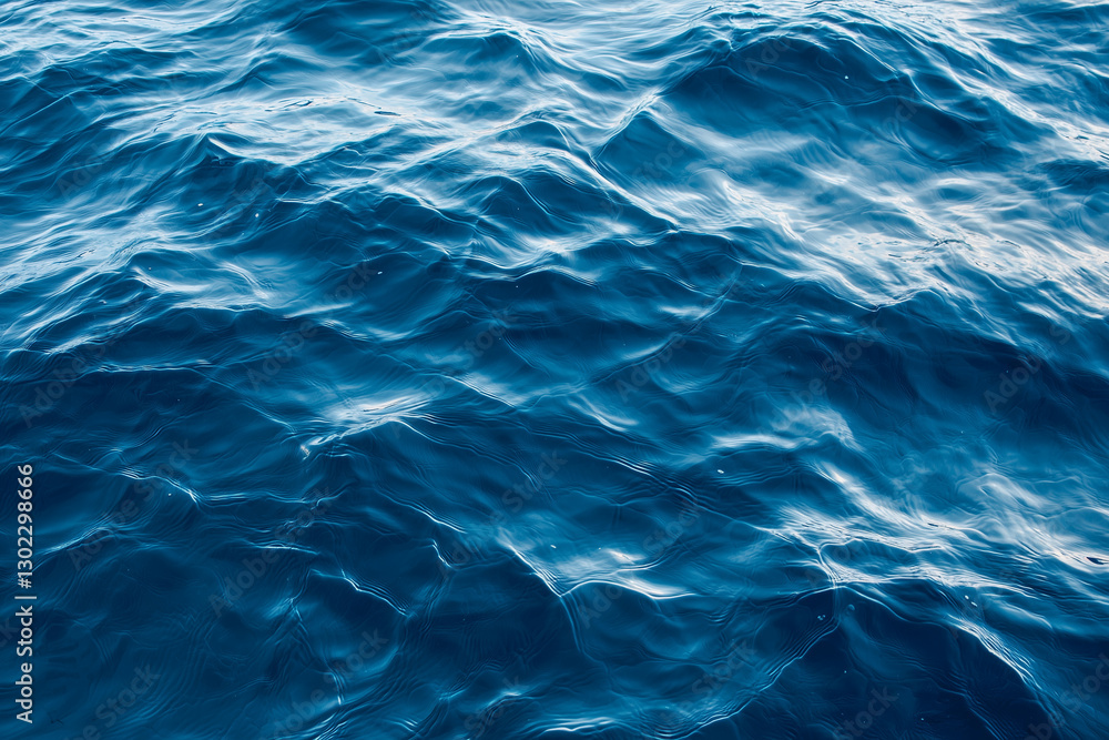 Poster deep blue ocean water with subtle wave patterns creating calming effect