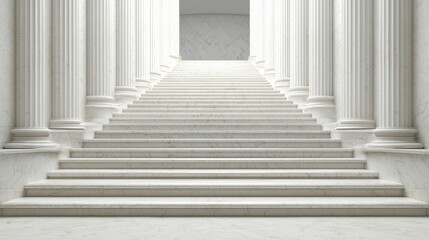 Obraz premium Marble staircase with columns. Concept of success, achievement, and progress.