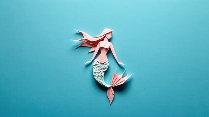  A whimsical representation of a mermaid crafted from paper