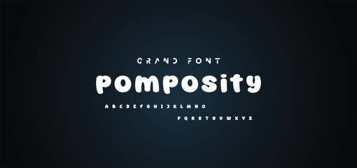 Vector of modern comical font and alphabet. Playful style font design, colorful childish alphabet, letters and numbers vector illustration