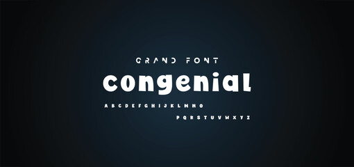 Vector of modern comical font and alphabet. Playful style font design, colorful childish alphabet, letters and numbers vector illustration