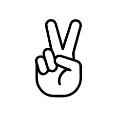 Obraz premium Hand showing peace sign, positive vibe, isolated on clear background
