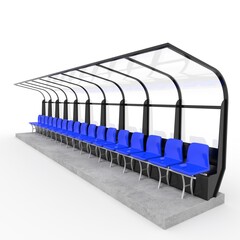 3d render Soccer Bench design element Furniture
