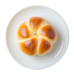 Freshly Baked Soft and Fluffy Homemade Dinner Rolls on a White Plate