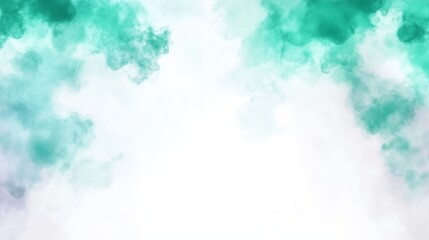 Abstract teal cloud shapes on white background