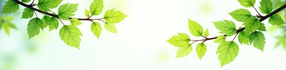 Fototapeta premium Focal point branches on white background isolated, isolation, green