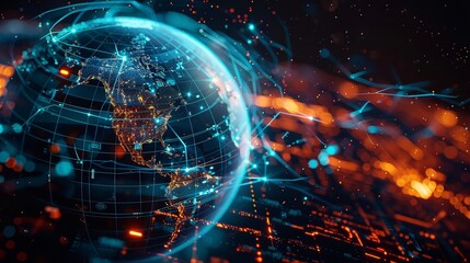 Global Digital Connectivity: Interconnected World of Data


