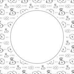 business frame. doodle startup circle frame. business background