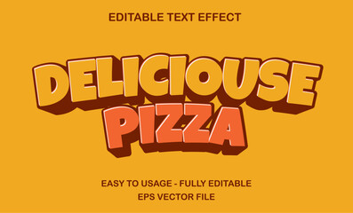 Deliciouse pizza text effect, vintage cartoon text style