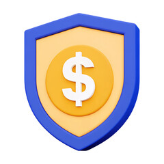 Obraz premium Shield with dollar sign symbolizing financial security and protection