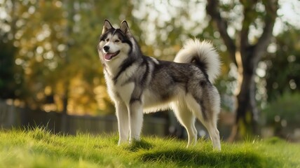 Portrait of a happy Husky dog